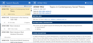 Yale Course Search Results and Course Details